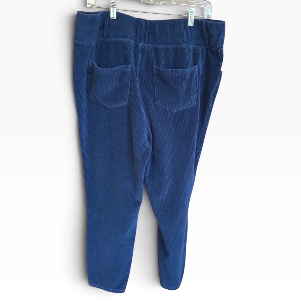 Belle by Kim Gravel Indigo Blue Petite Knit Corduroy Jeggings Sz 18W